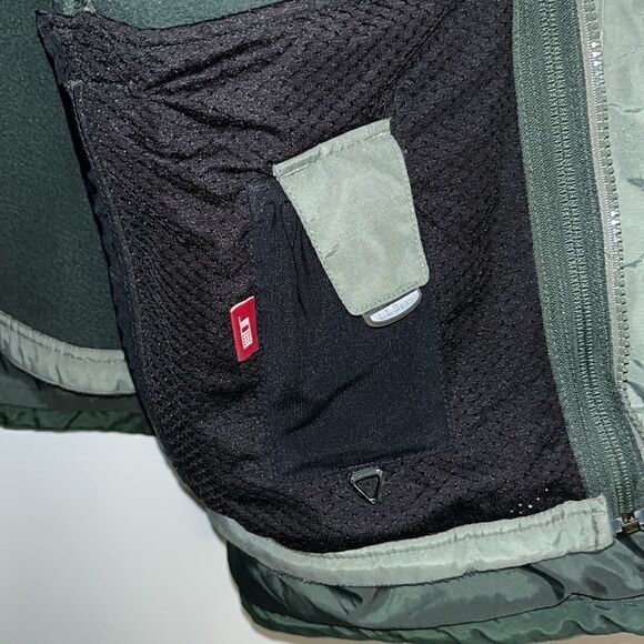 L L Bean Outdoors 2 tone green Fleece lined hooded Jacket parka 3 in 1 men’s L - Picture 5 of 9